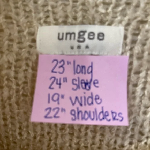 Womens L, UmGee, tan/natural, sweater - Picture 5 of 6